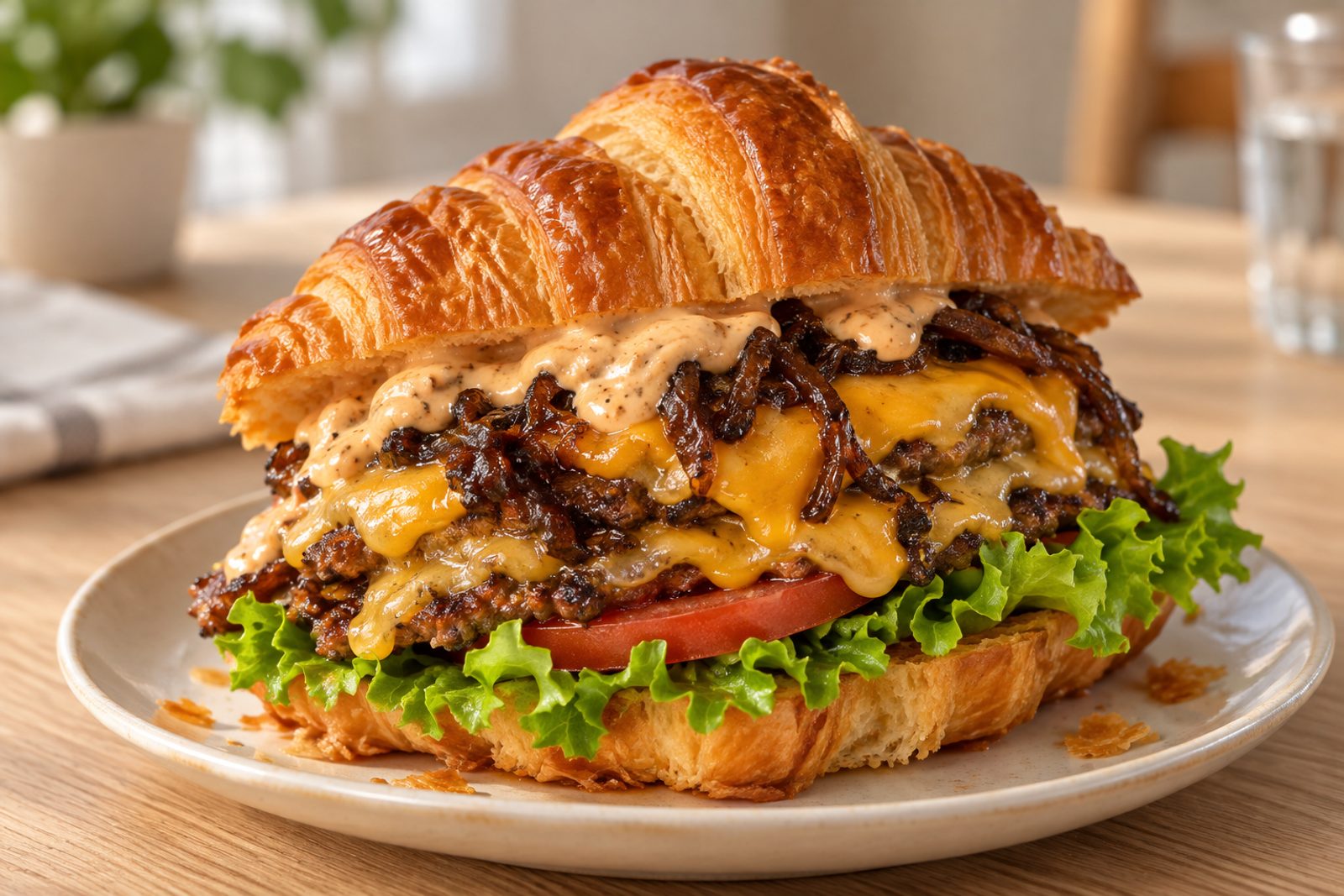 Croissant Smash Burger Croissant Smash Burger