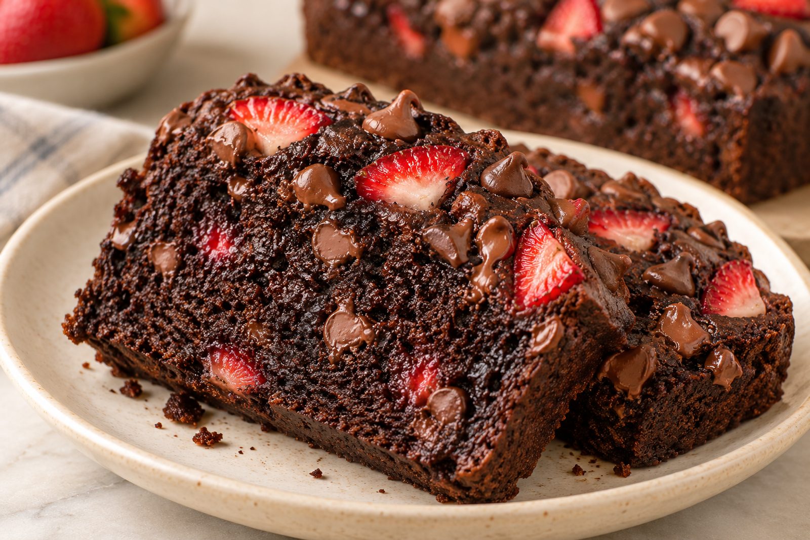Double Chocolate Strawberry Banana Bread
