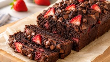 Double Chocolate Strawberry Banana Bread