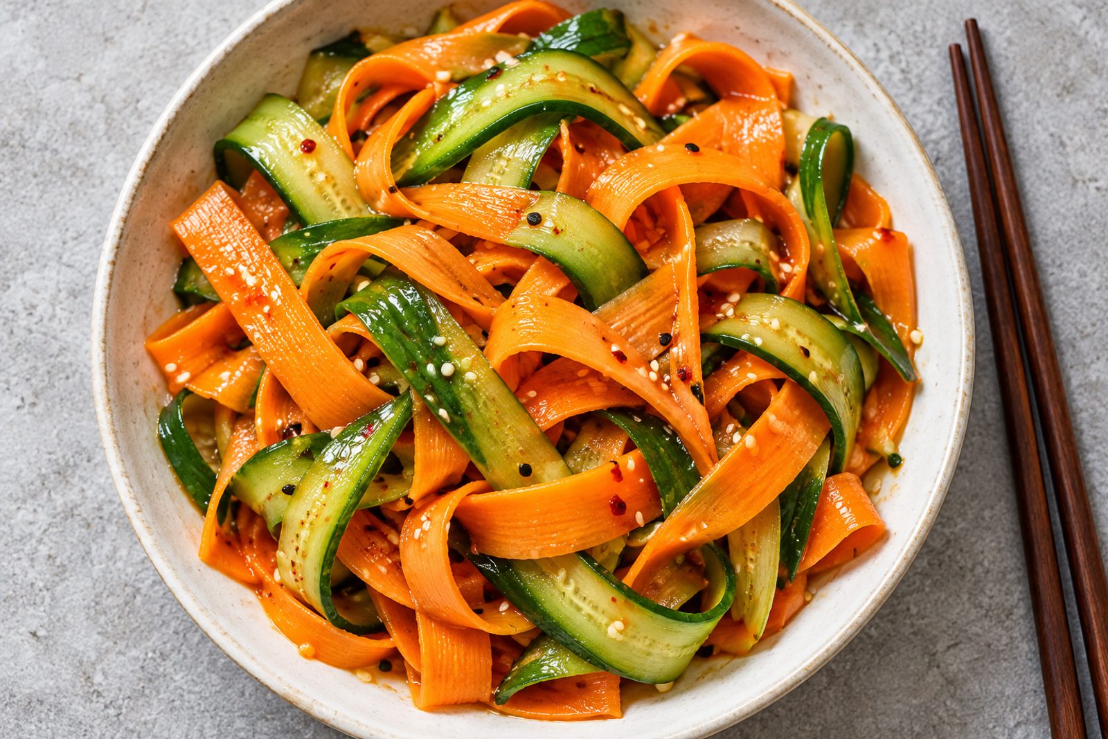Easy Crunchy Asian Cucumber Carrot Salad