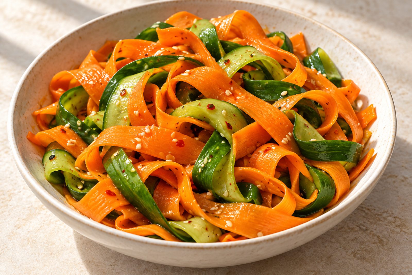 Easy Crunchy Asian Cucumber Carrot Salad