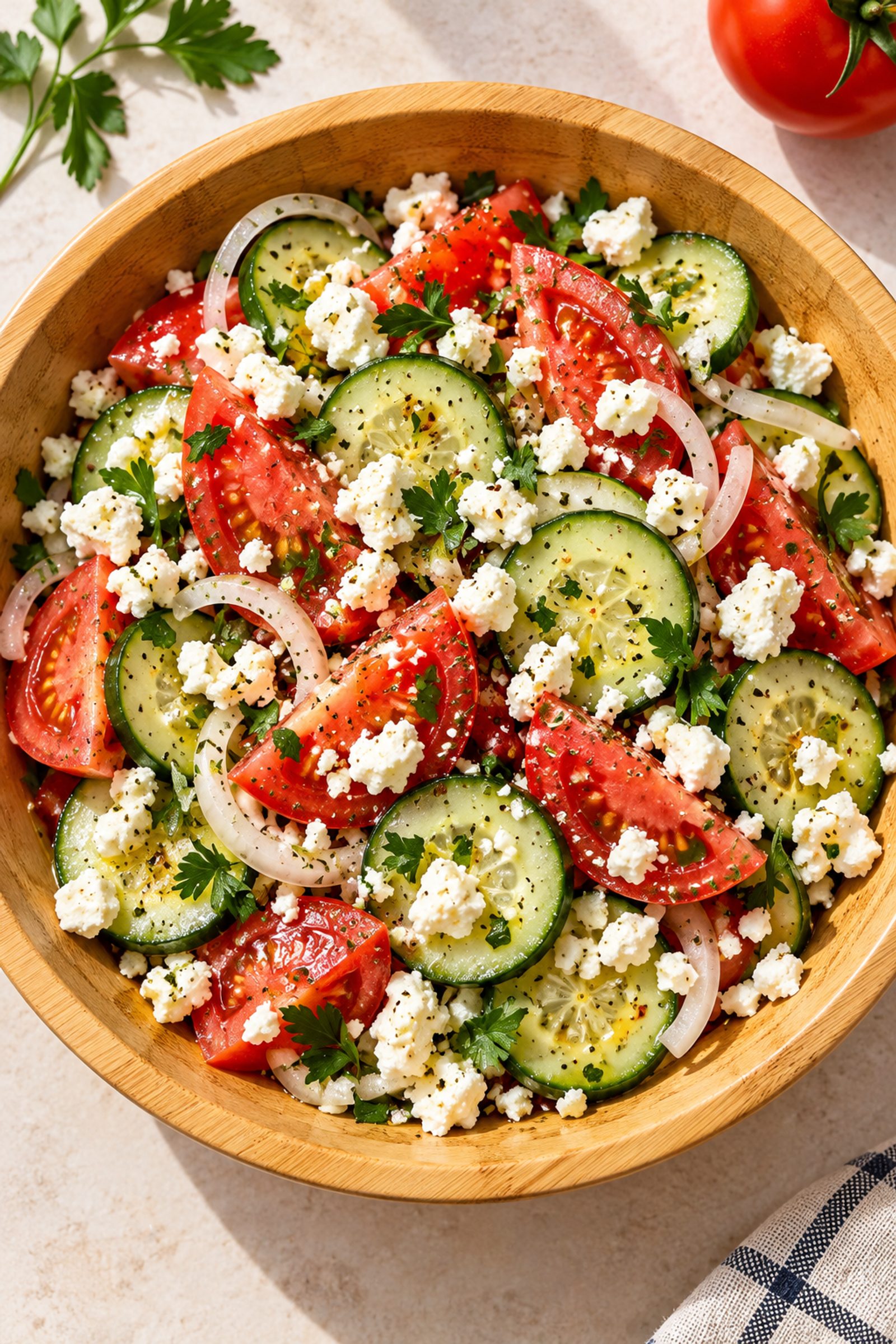 Easy Cucumber Tomato Feta Salad