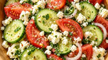 Easy Cucumber Tomato Feta Salad