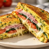Easy One-Pan Ham & Egg Sandwich