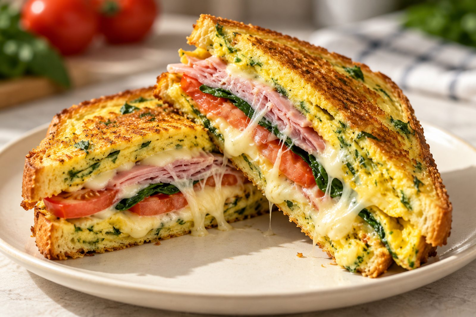 Easy One-Pan Ham & Egg Sandwich