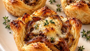 French Onion Gruyere Pastry Cups