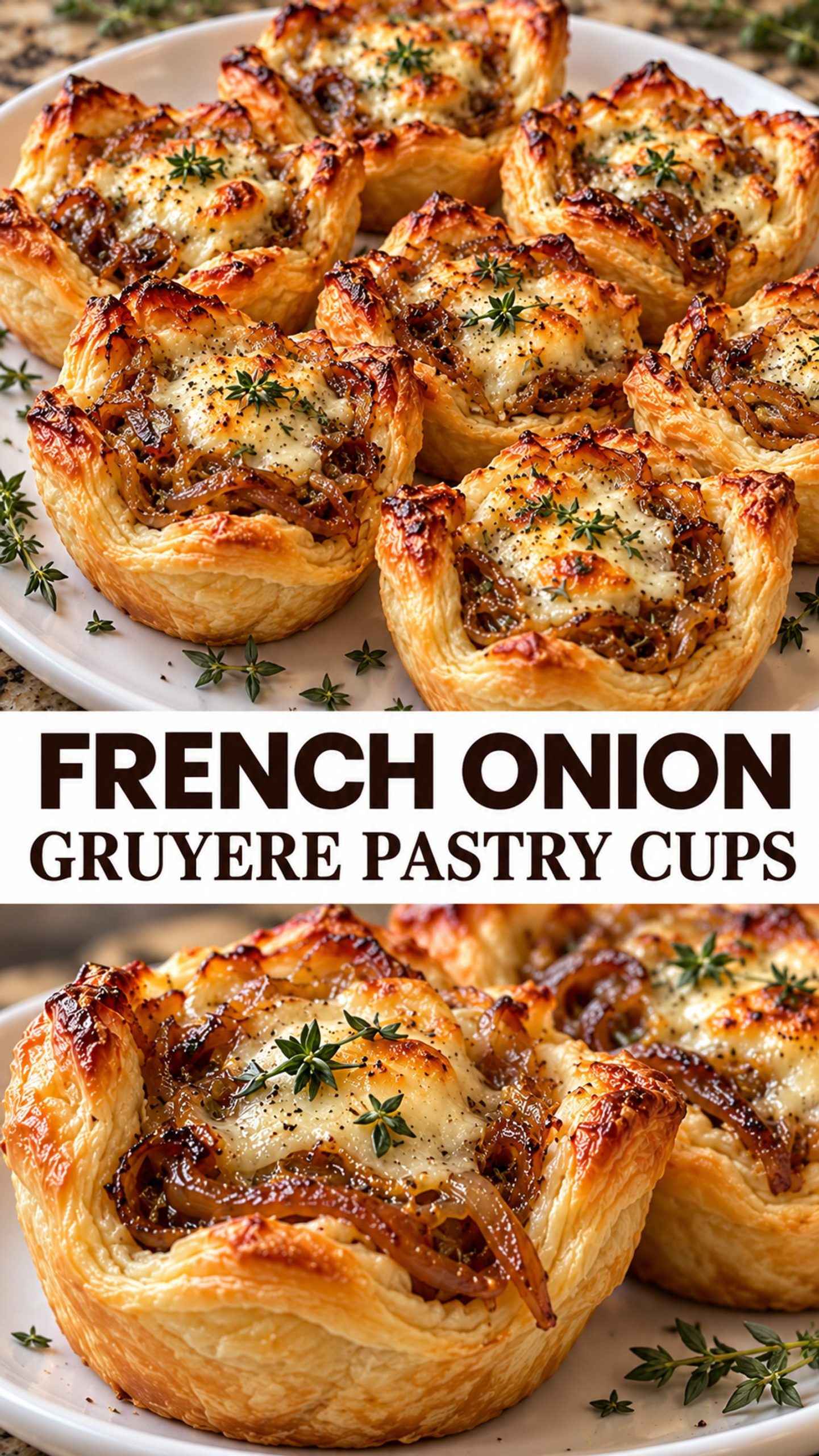 French Onion Gruyere Pastry Cups