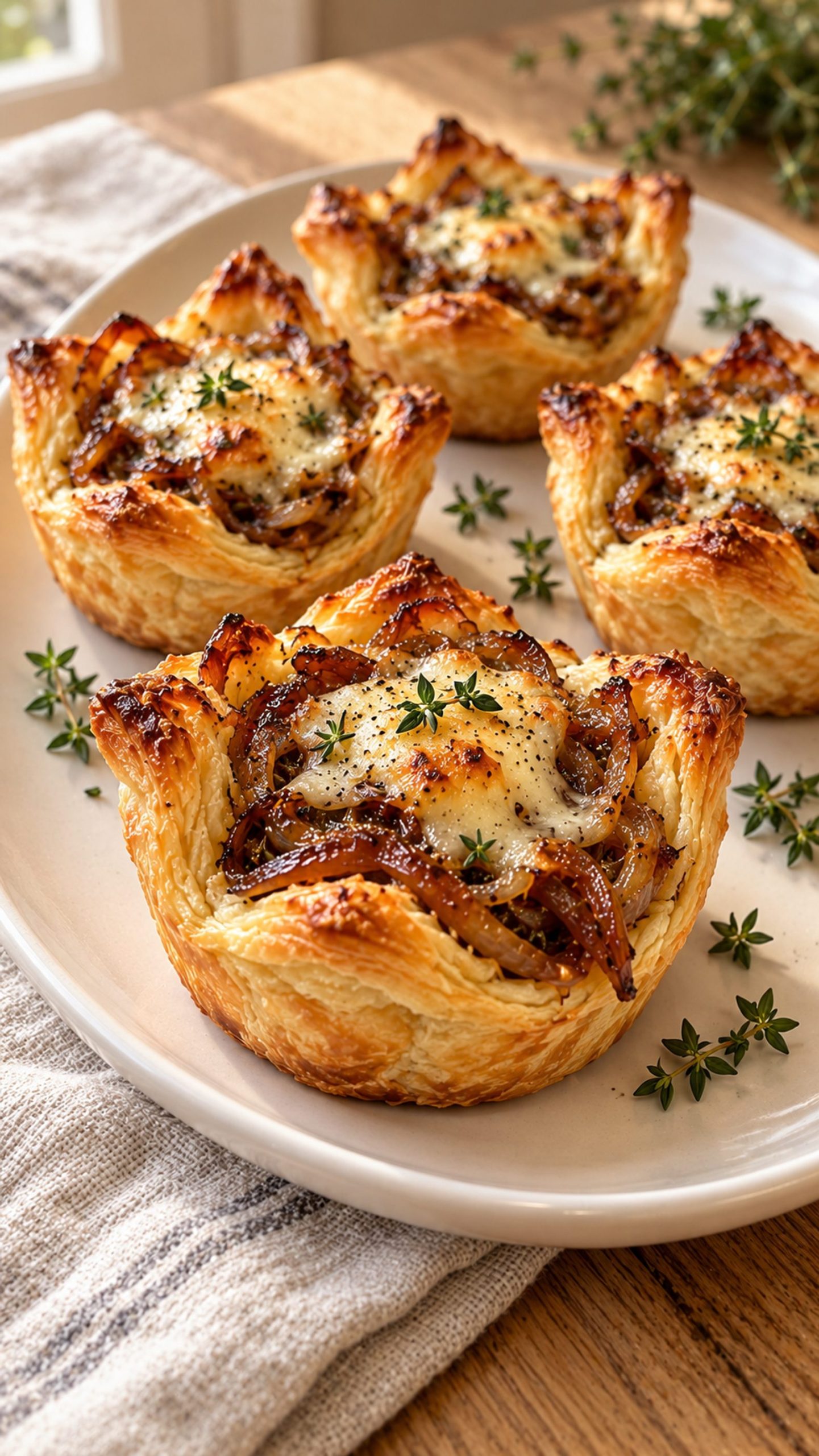 French Onion Gruyere Pastry Cups