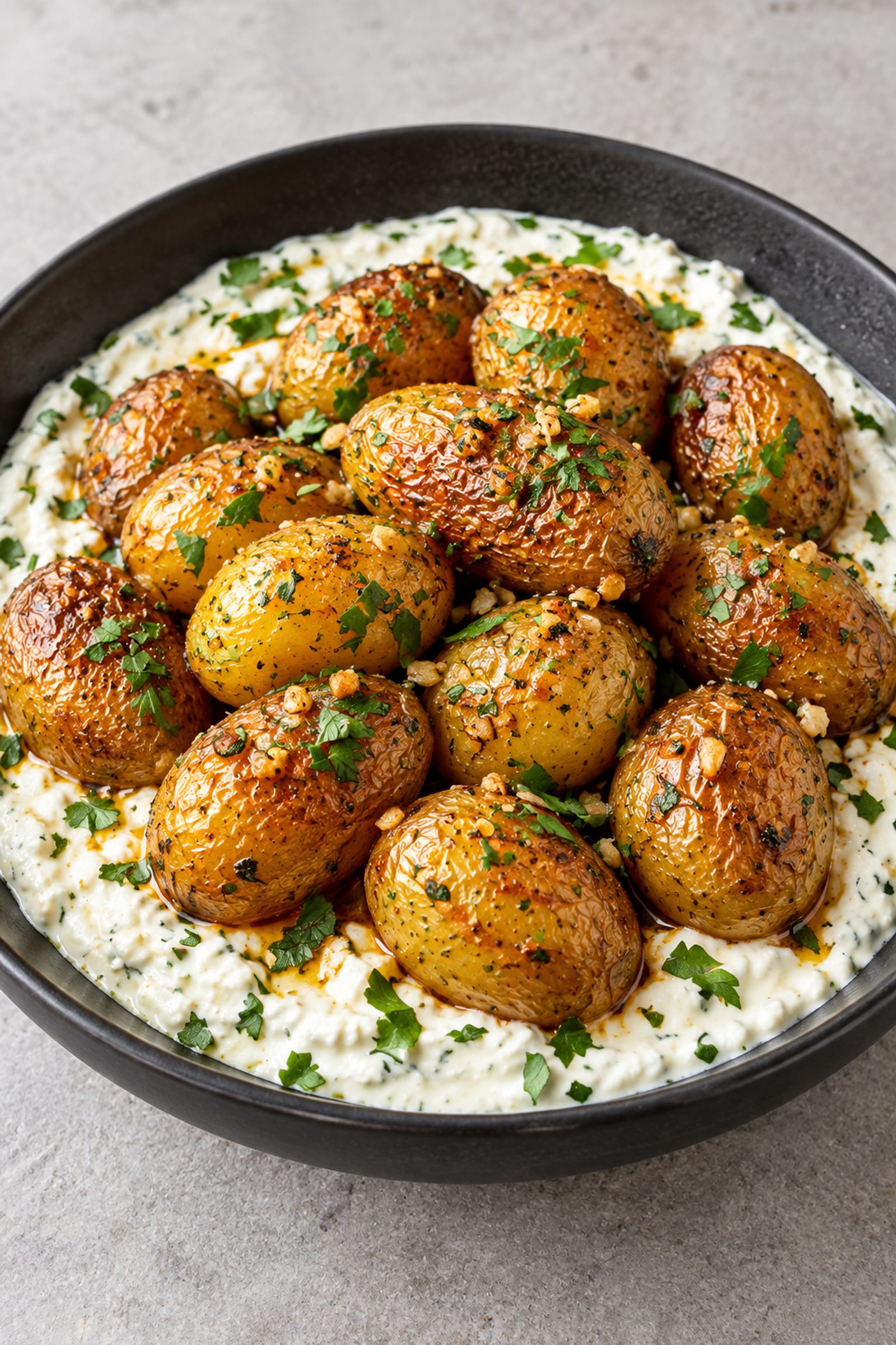 Garlic Butter Baby Potatoes with Creamy Feta Dip Garlic Butter Baby Potatoes with Creamy Feta Dip