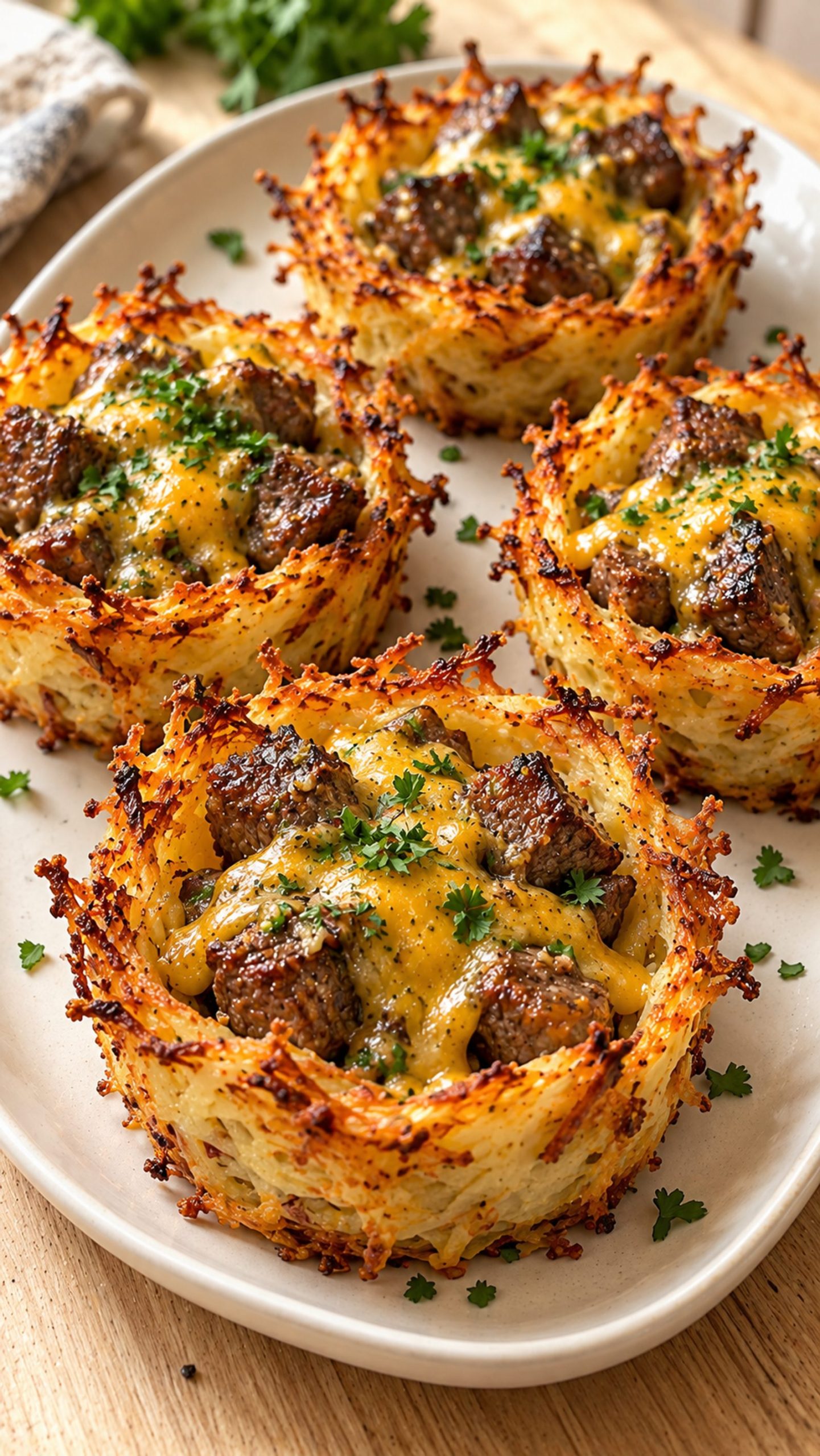 Garlic Butter Steak Potato Nests Garlic Butter Steak Potato Nests