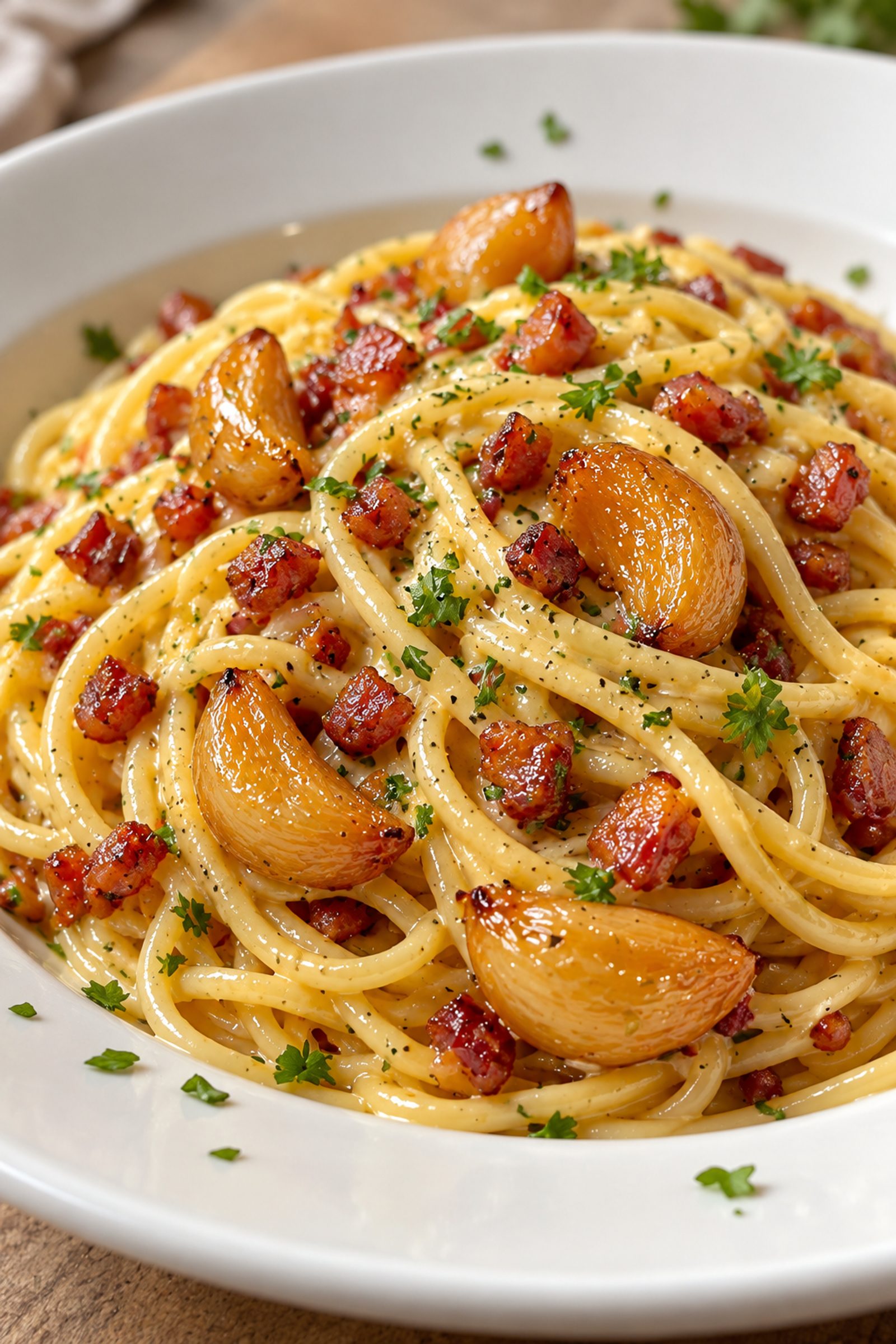 Garlic Confit Carbonara