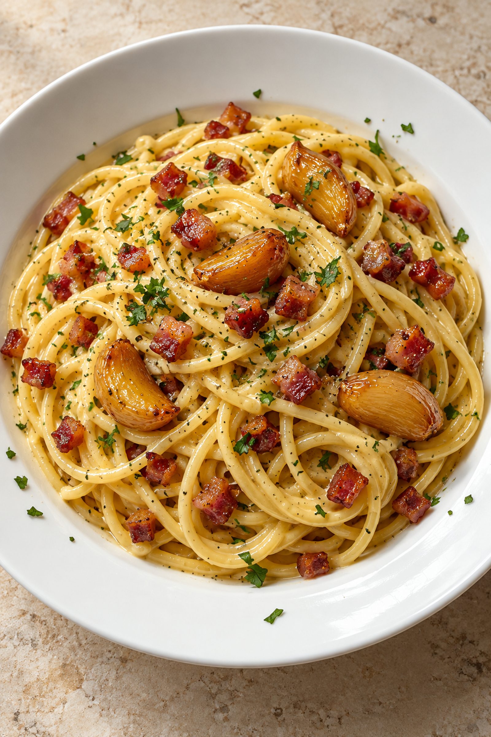 Garlic Confit Carbonara Garlic Confit Carbonara