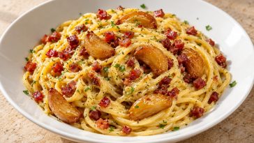 Garlic Confit Pasta Carbonara
