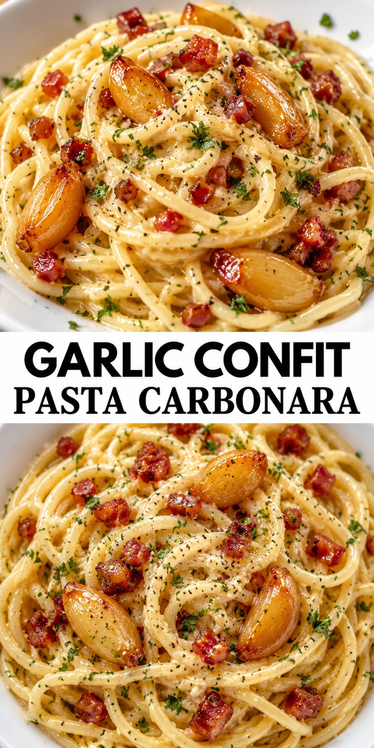 Garlic Confit Pasta Carbonara