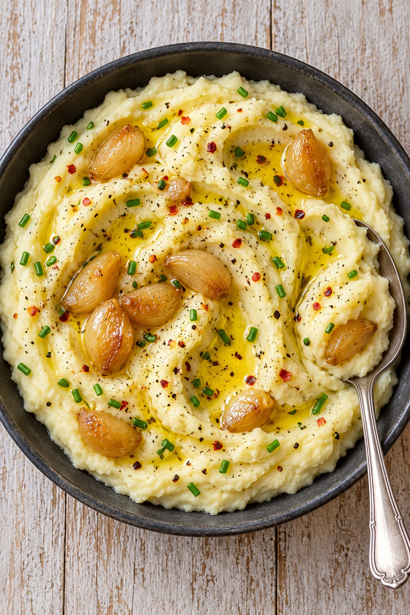 Garlic Mashed Potatoes with Garlic Confit
