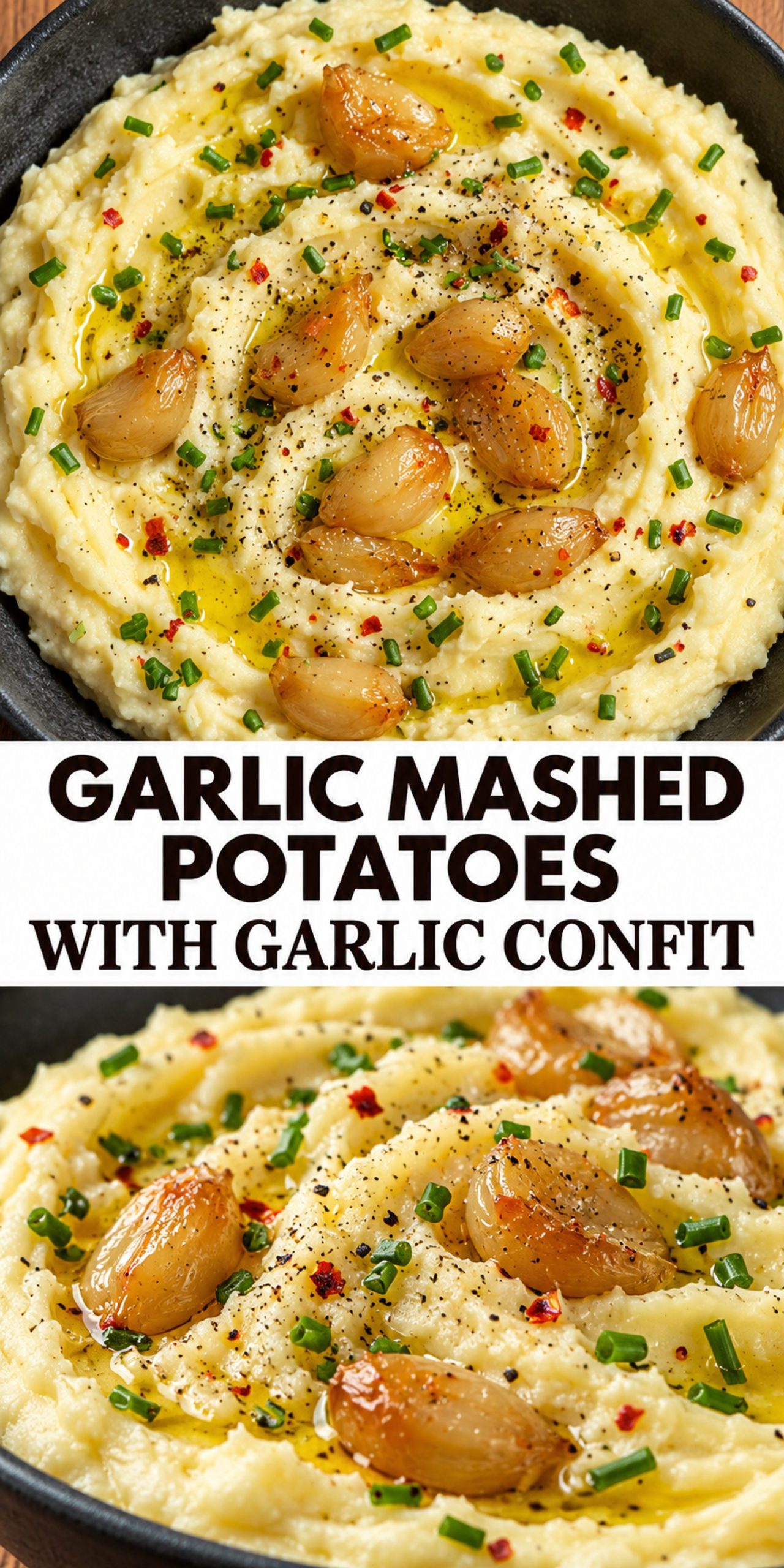 Garlic Mashed Potatoes with Garlic Confit