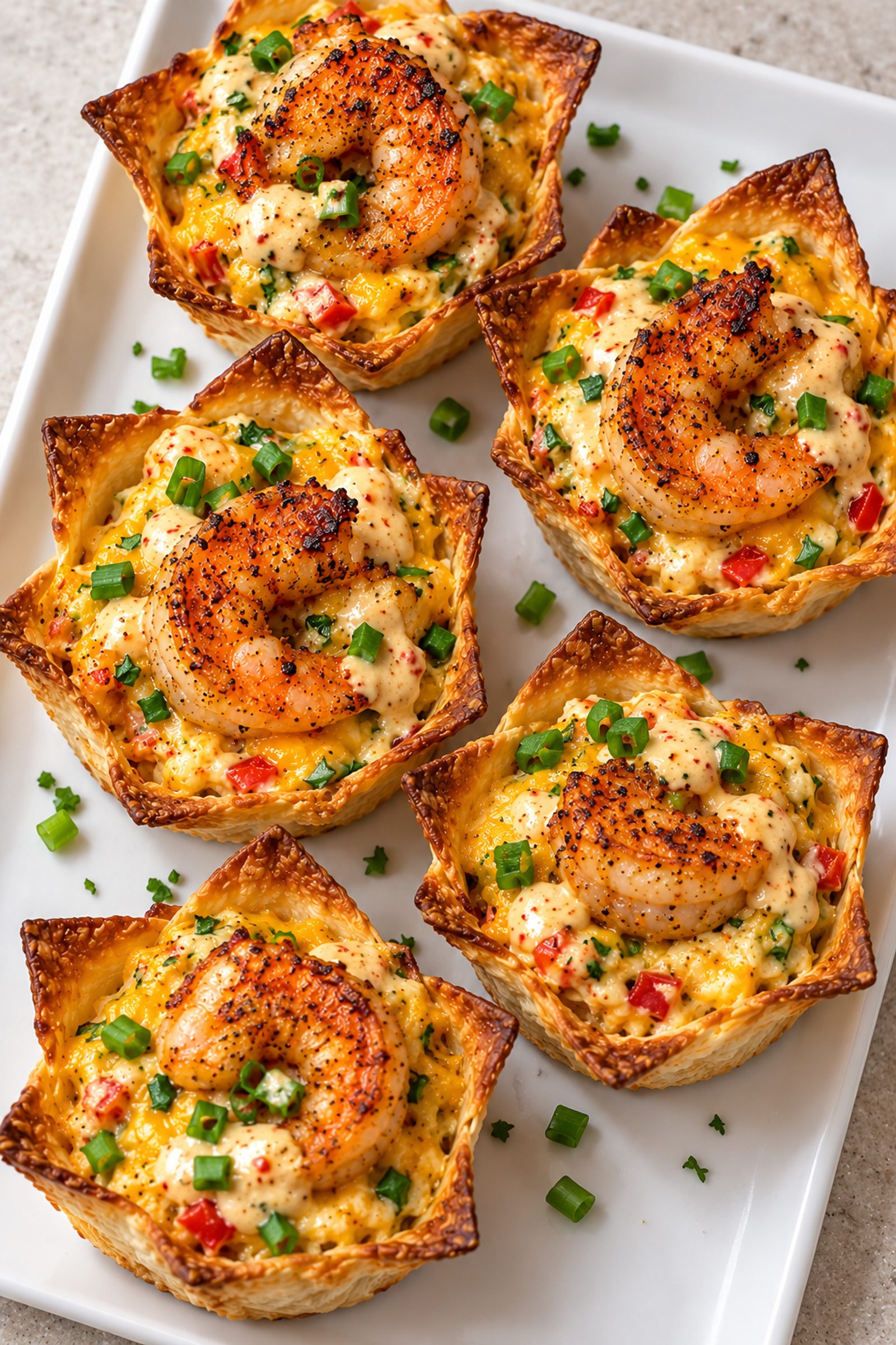 Garlic Parmesan Chicken Alfredo Cups