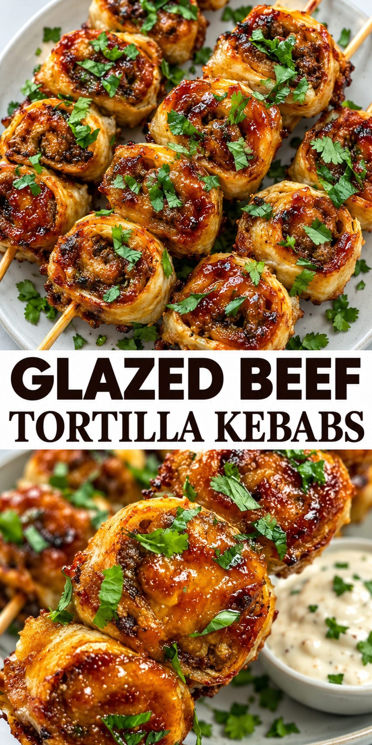 Glazed Beef Tortilla Kebabs