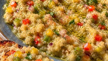 Greek Eggplant Salad with Fresh Peppers