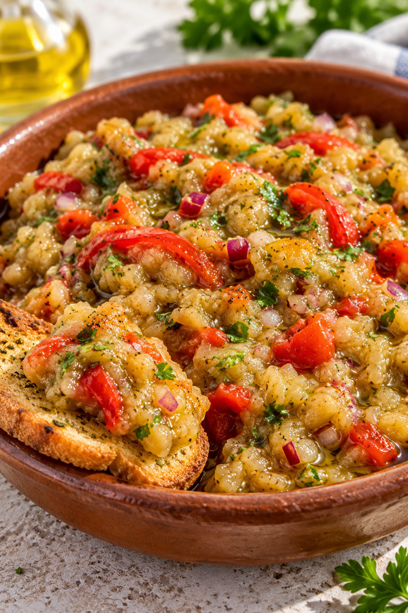 Greek Roasted Eggplant Salad (Traditional Melitzanosalata Recipe)