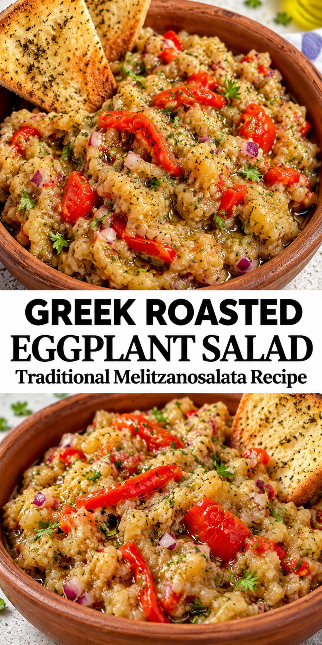 Greek Roasted Eggplant Salad (Traditional Melitzanosalata Recipe) Greek Roasted Eggplant Salad (Traditional Melitzanosalata Recipe)
