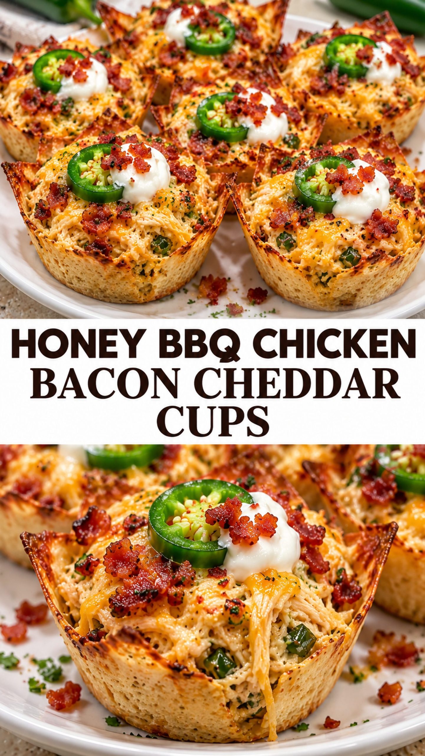 Honey BBQ Chicken Bacon Cheddar Cups