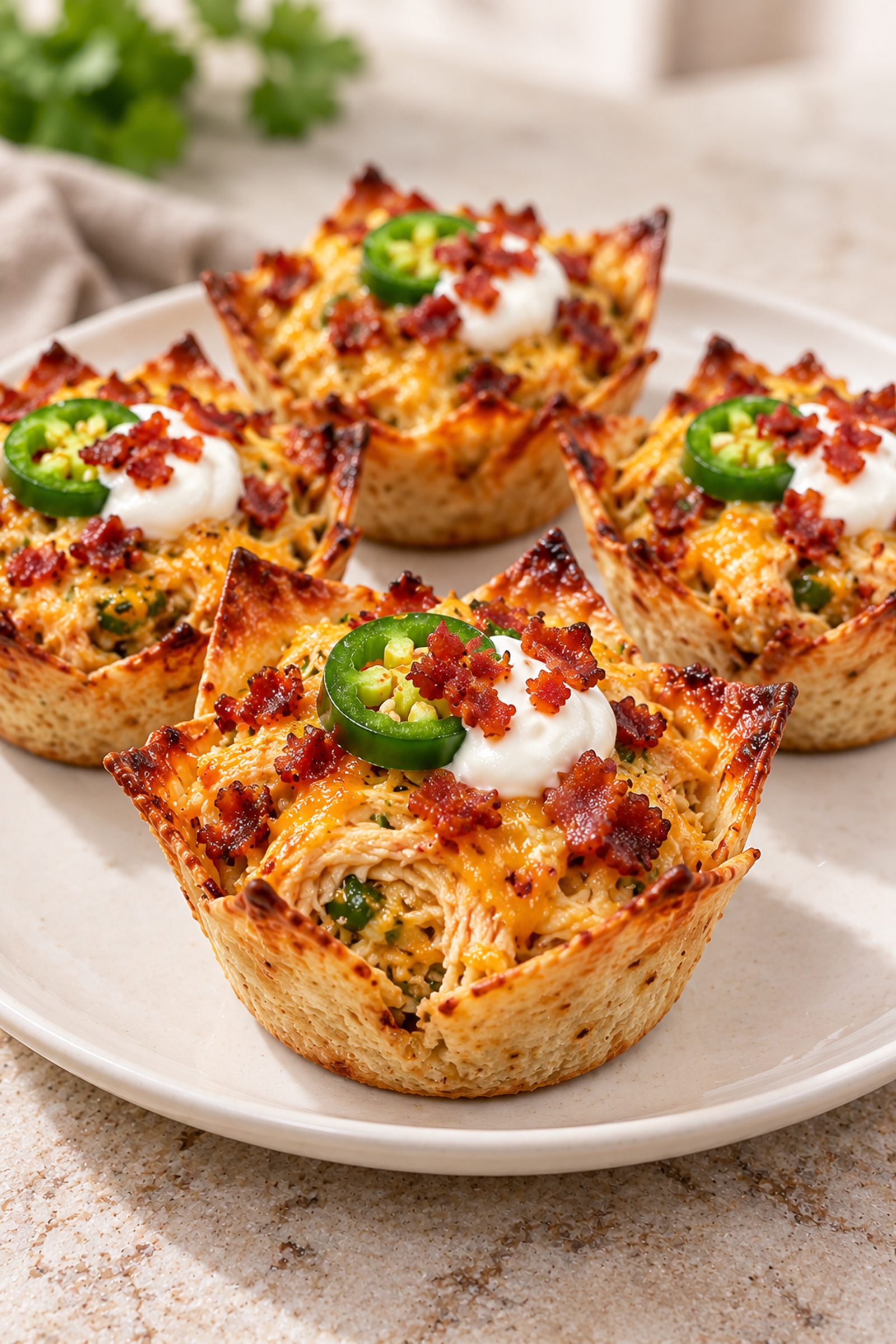 Honey BBQ Chicken Bacon Cheddar Cups