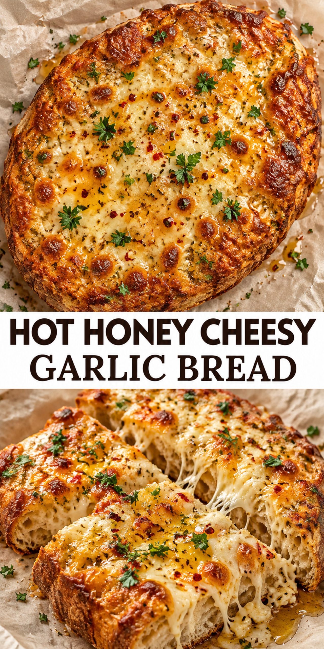 Hot Honey Cheesy Garlic Bread Hot Honey Cheesy Garlic Bread