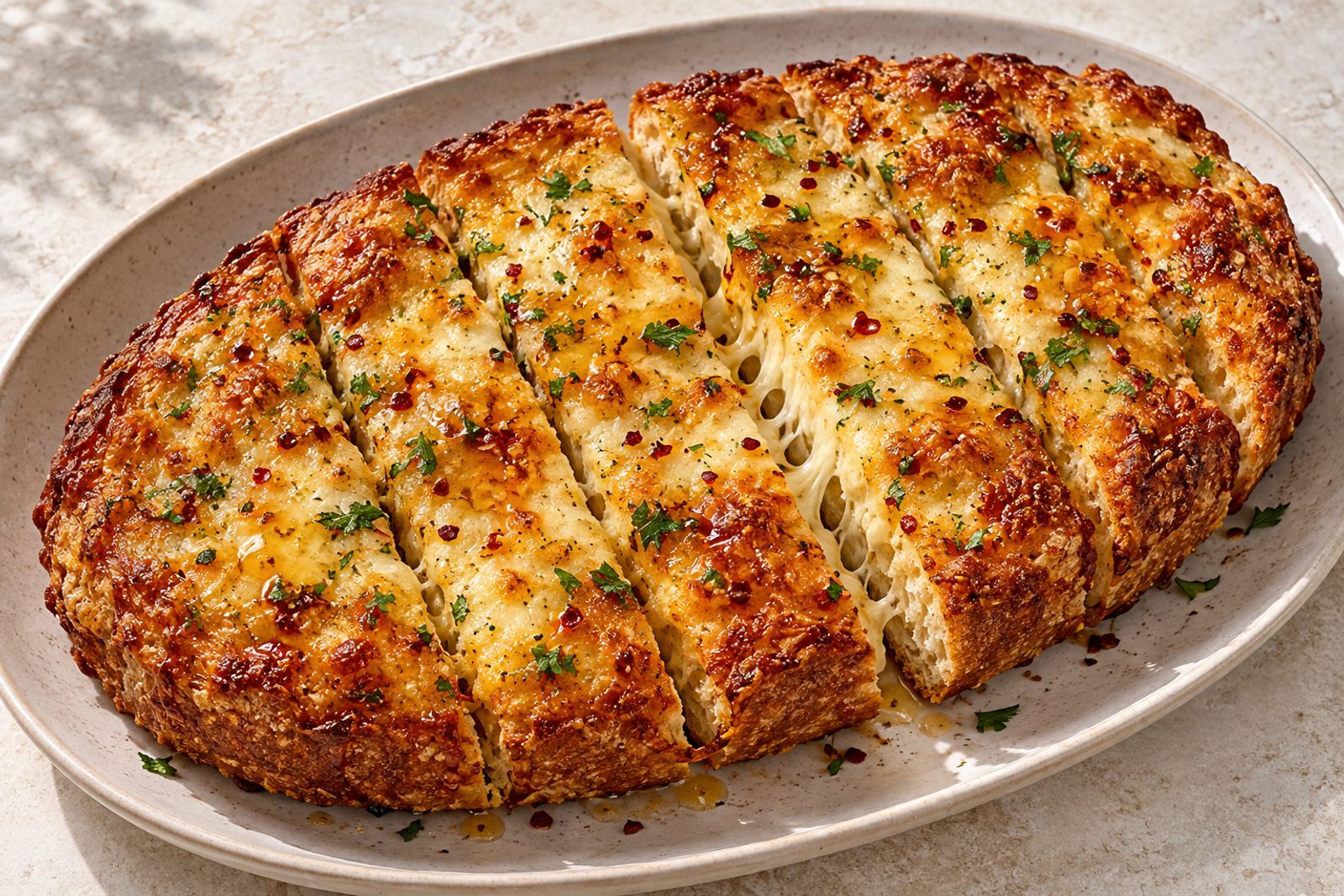 Hot Honey Cheesy Garlic Bread Hot Honey Cheesy Garlic Bread