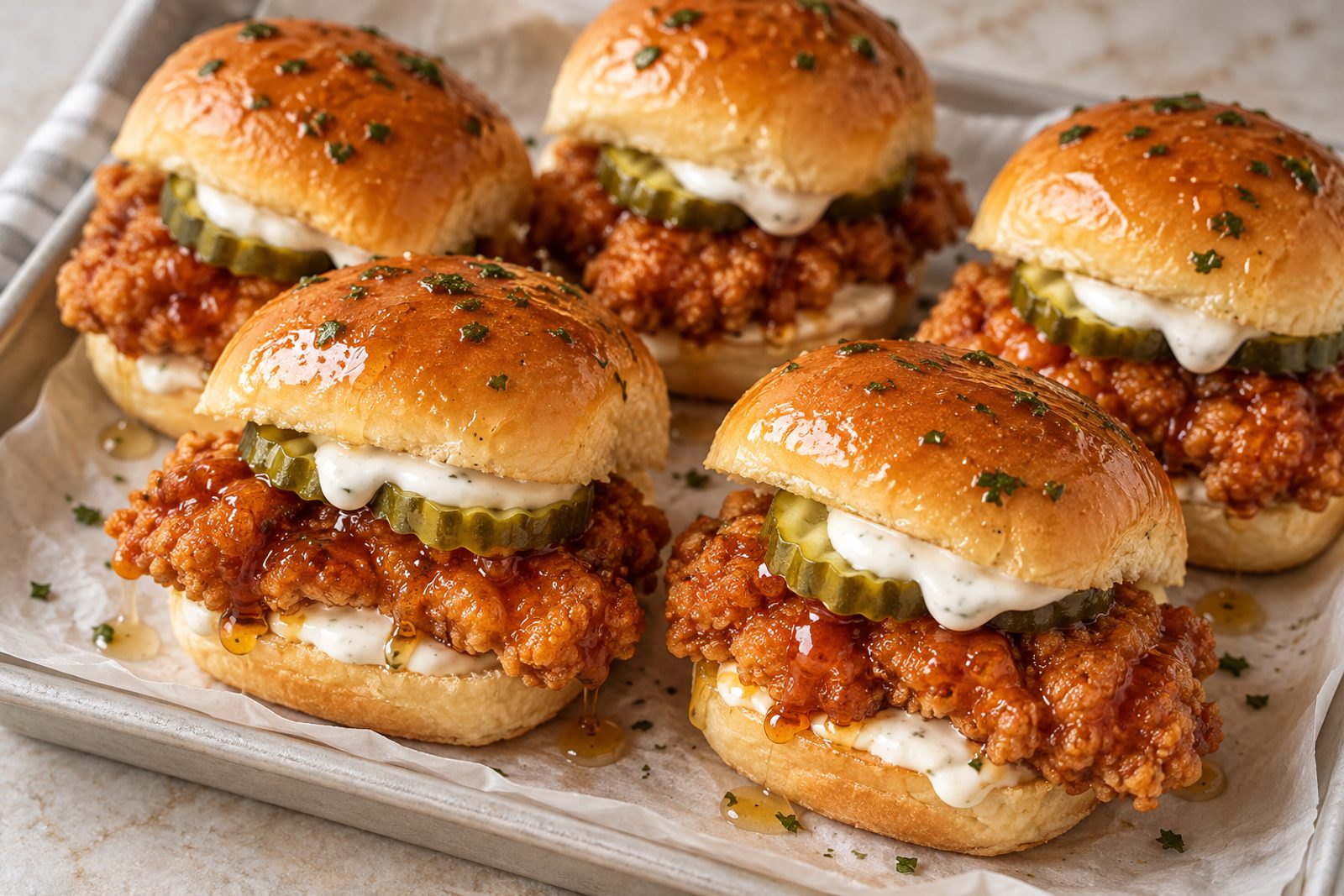 Hot Honey Chicken Sliders