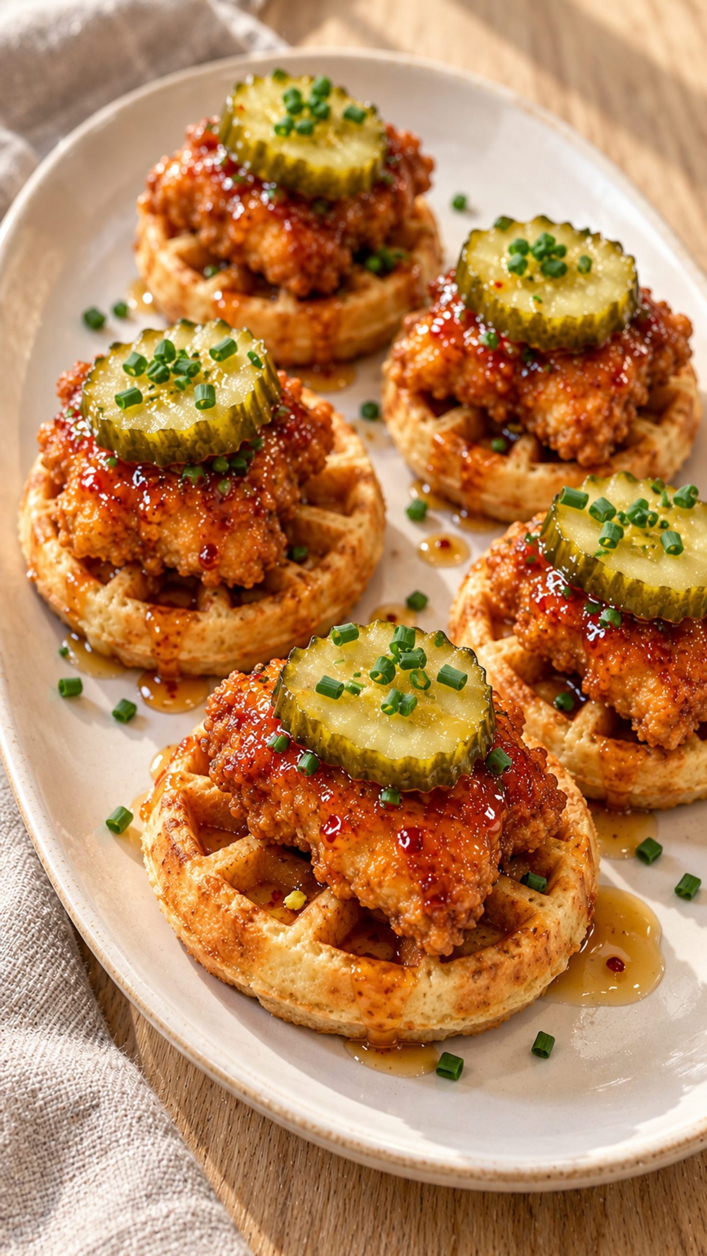 Hot Honey Chicken Waffle Bites Hot Honey Chicken Waffle Bites