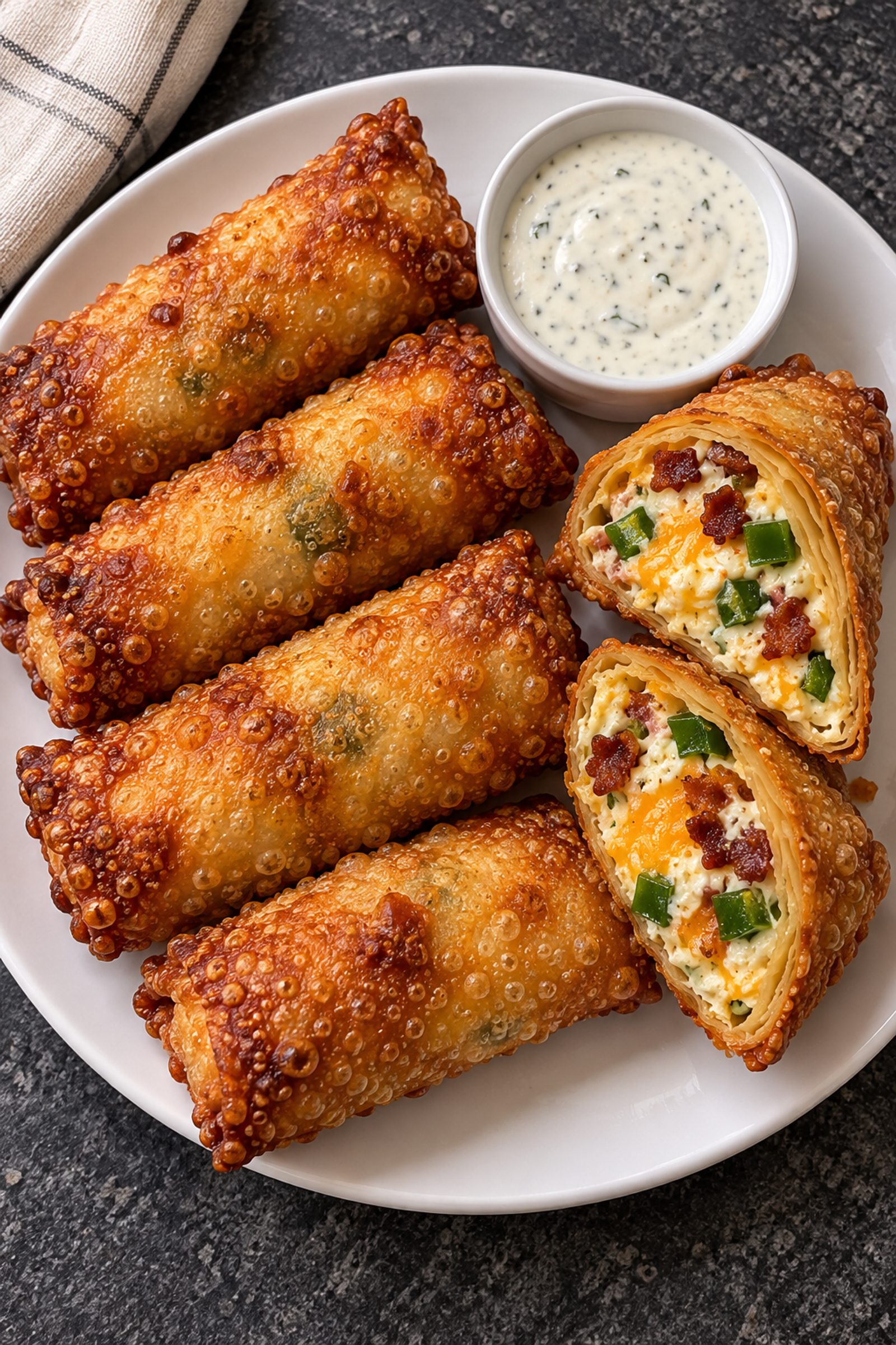 Jalapeno Popper Bacon Egg Rolls