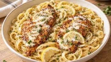 Lemon Garlic Chicken Fettuccine