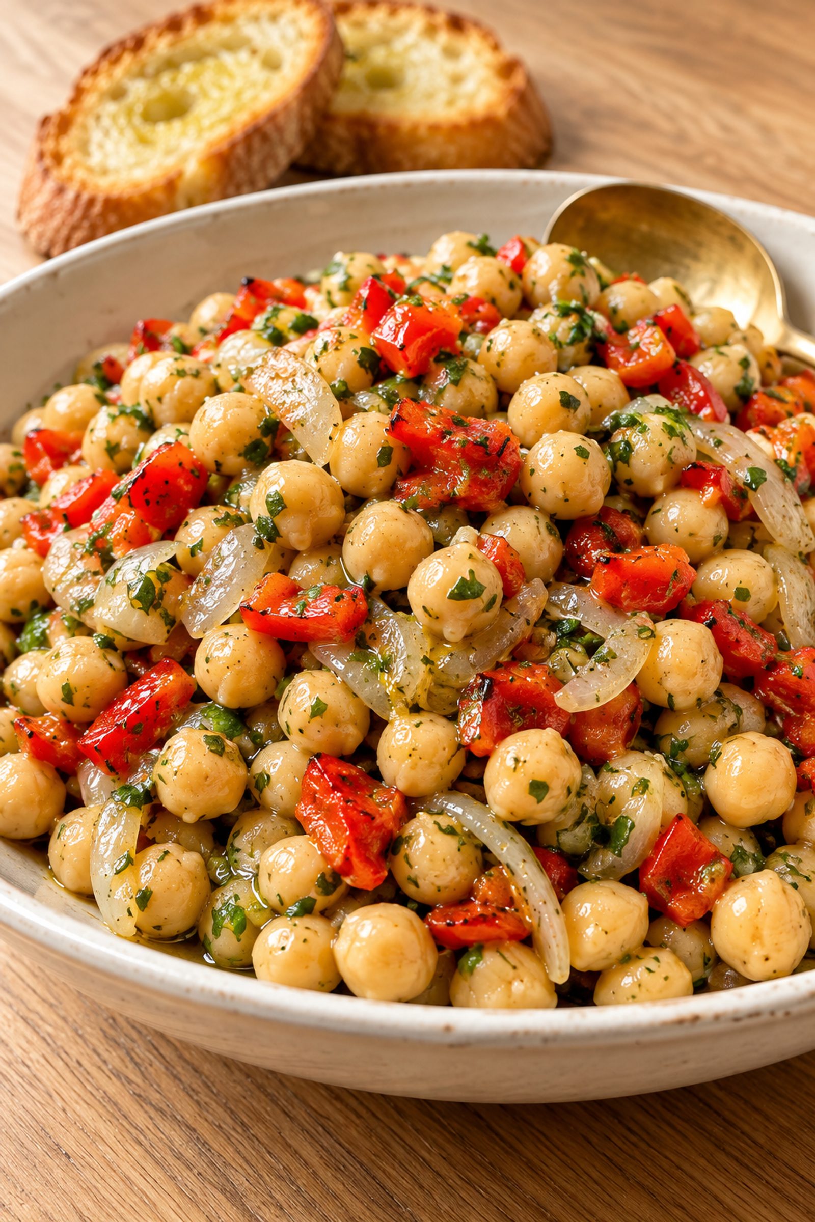 Mediterranean Chickpea Salad with Roasted Vegetables