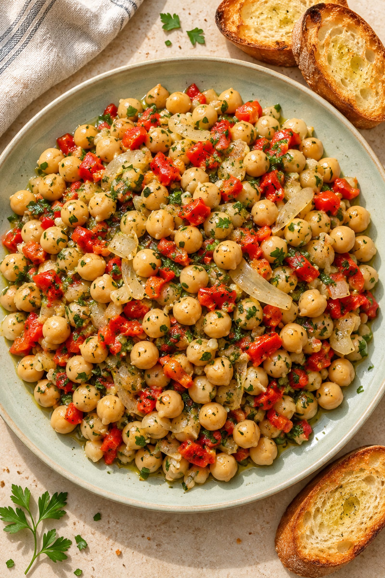 Mediterranean Chickpea Salad with Roasted Vegetables