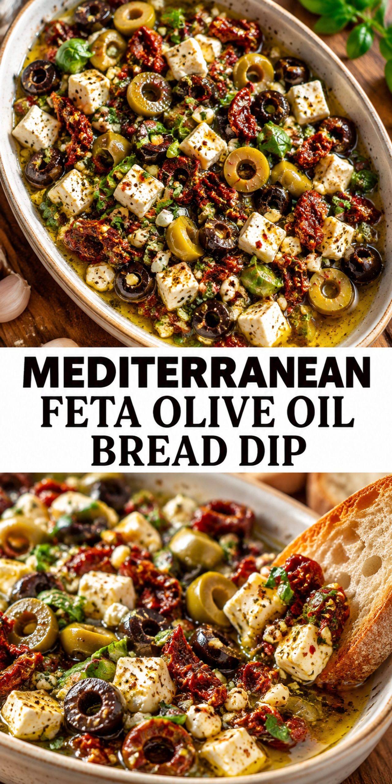 Mediterranean Feta Olive Oil Bread Dip Mediterranean Feta Olive Oil Bread Dip