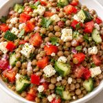 Mediterranean Lentil Salad with Honey Lemon Dressing
