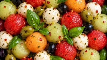 Melon Salad with Mozzarella (Easy Summer Recipe)