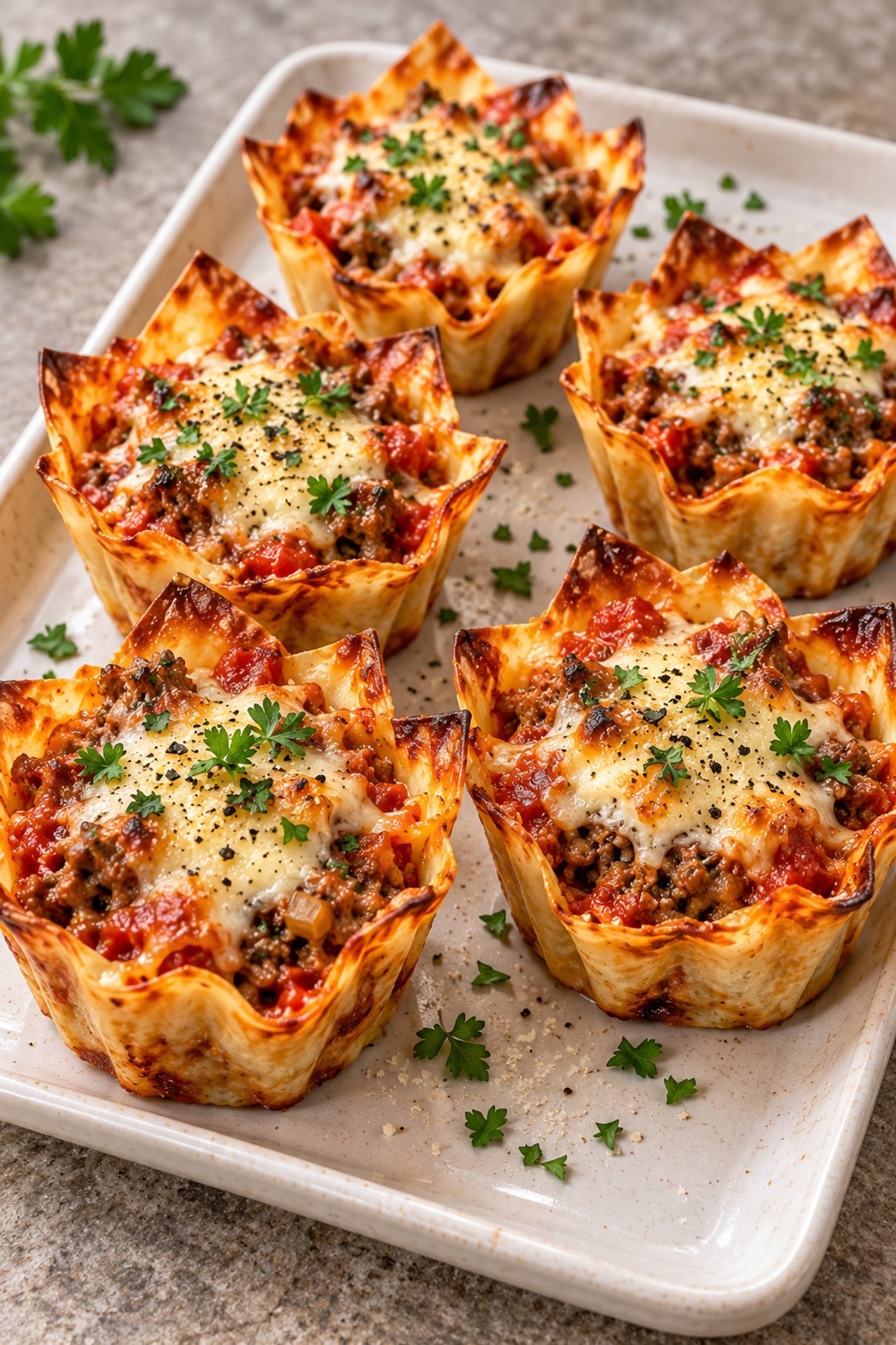 Mini Beef Lasagna Cups
