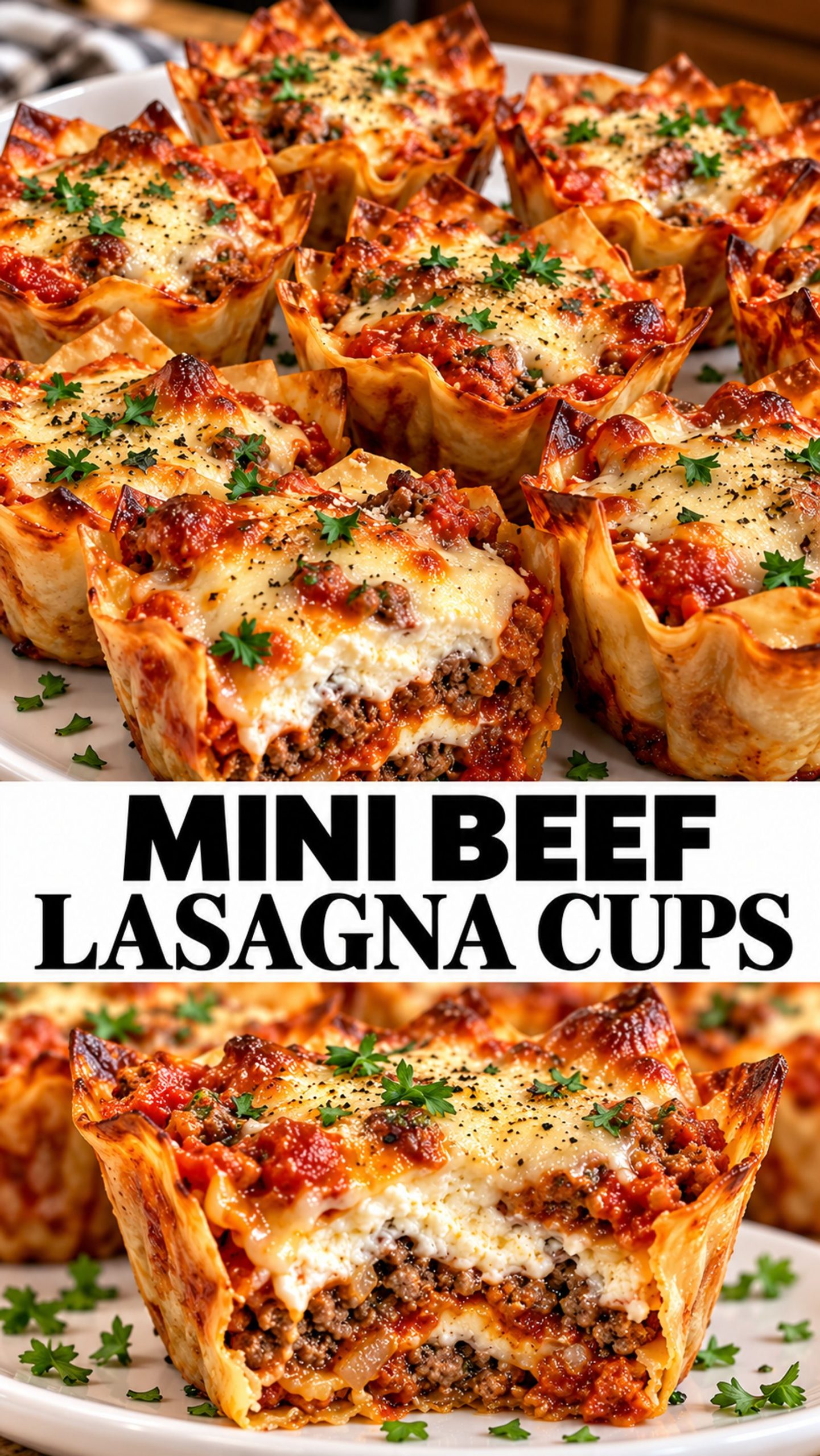 Mini Beef Lasagna Cups Mini Beef Lasagna Cups
