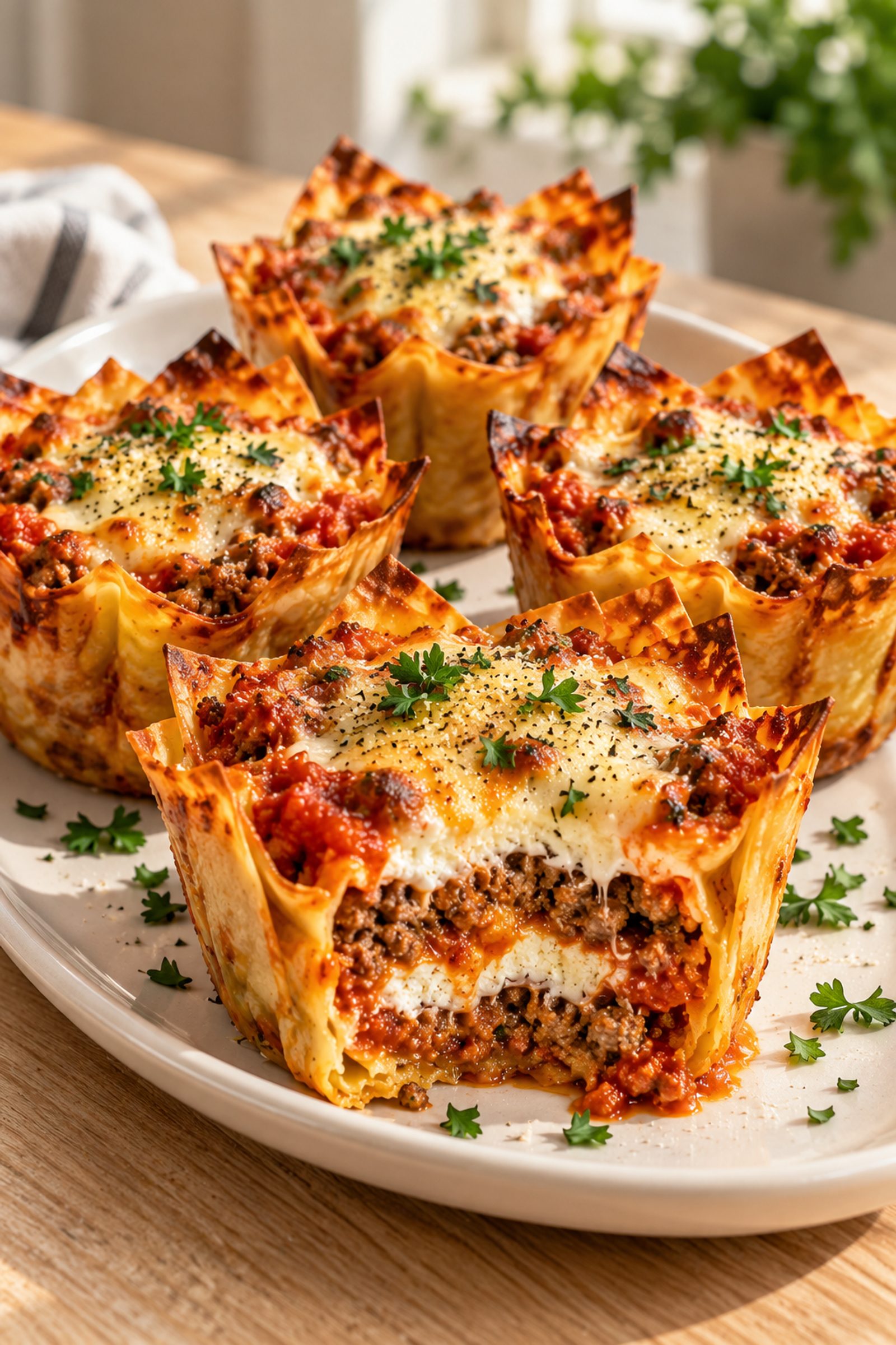 Mini Beef Lasagna Cups Mini Beef Lasagna Cups