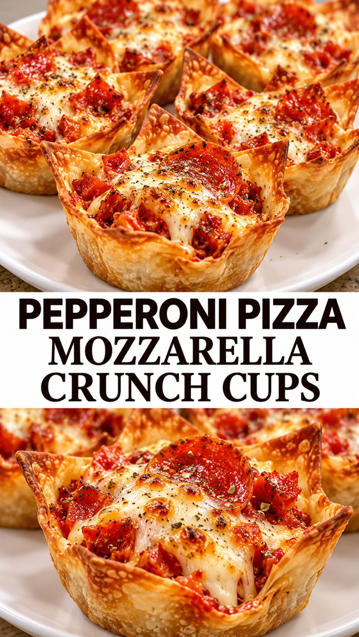 Pepperoni Pizza Mozzarella Crunch Cups