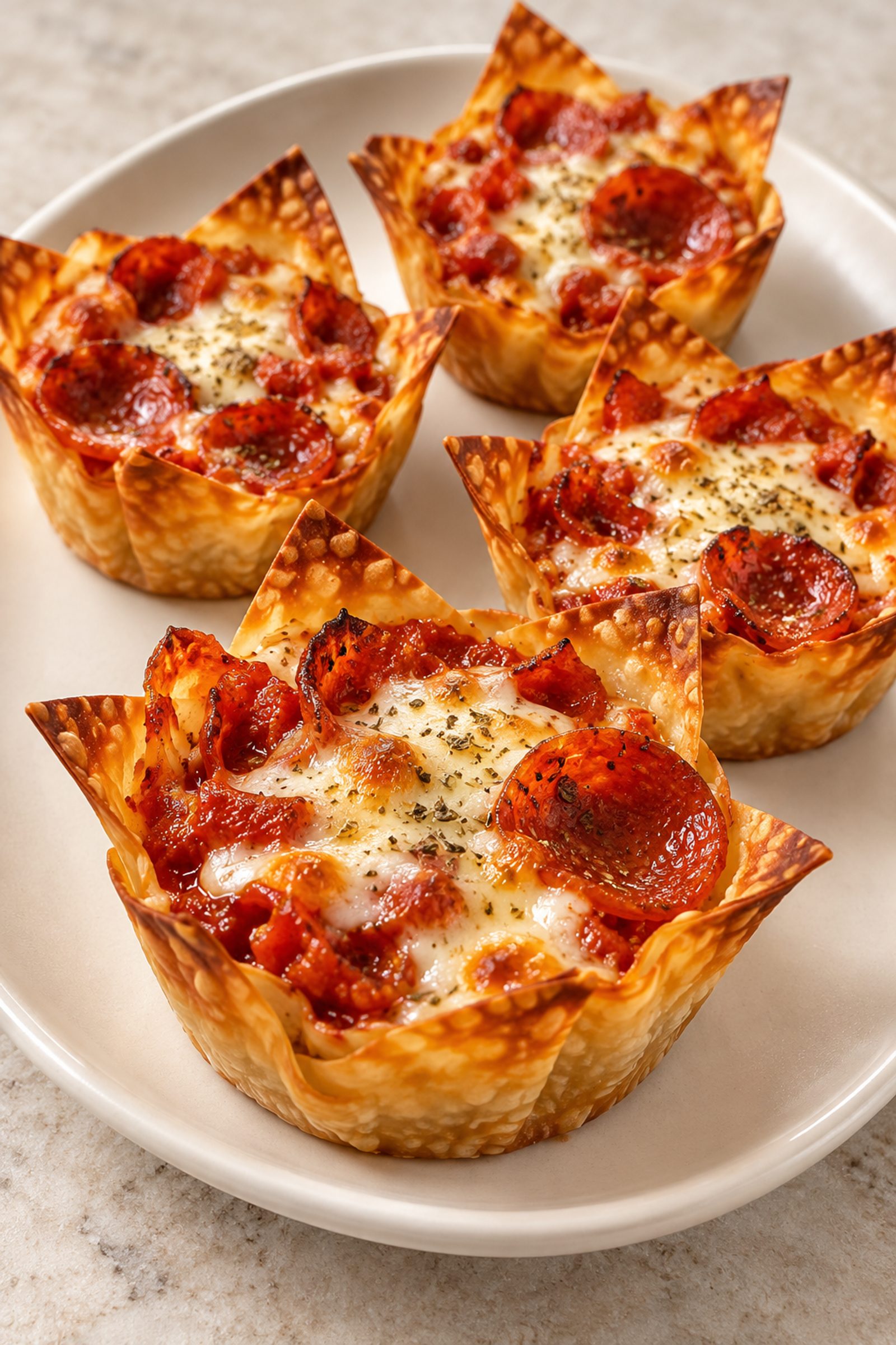 Pepperoni Pizza Mozzarella Crunch Cups