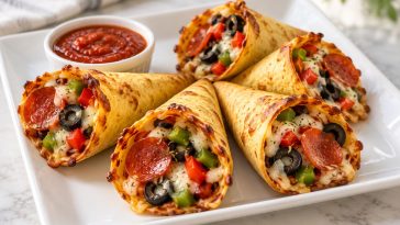 Pepperoni Tortilla Pizza Cones