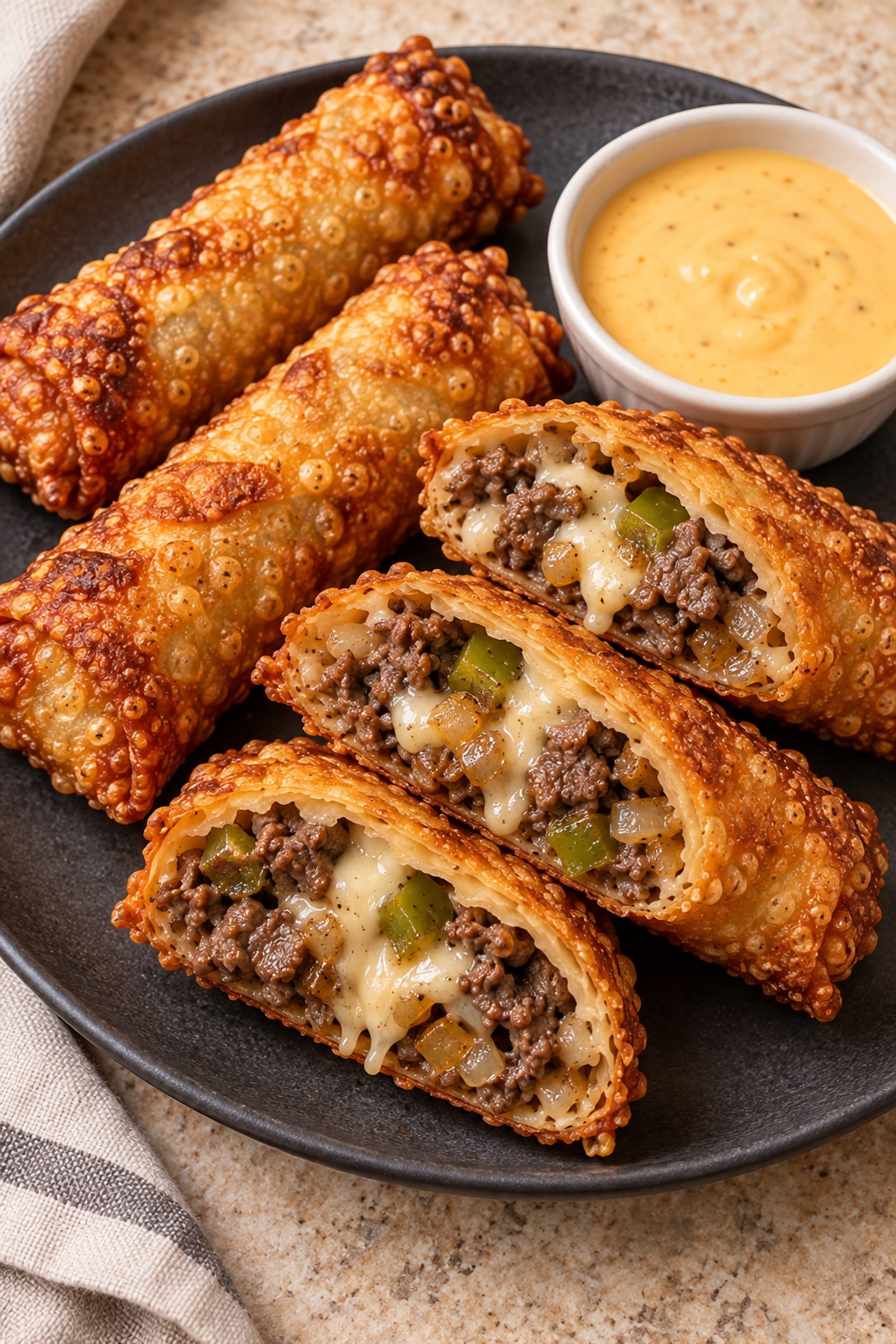 Philly Cheesesteak Egg Rolls