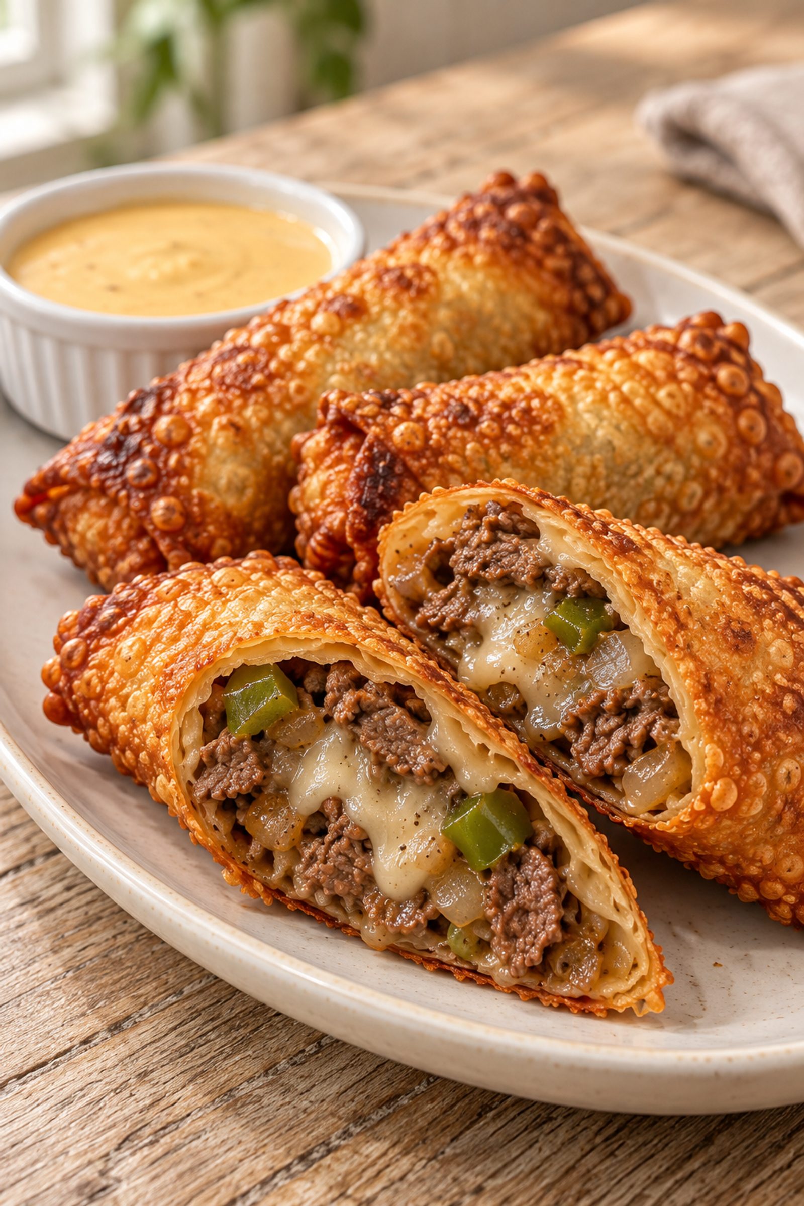 Philly Cheesesteak Egg Rolls