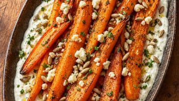 Roasted Carrots With Whipped Feta Dip