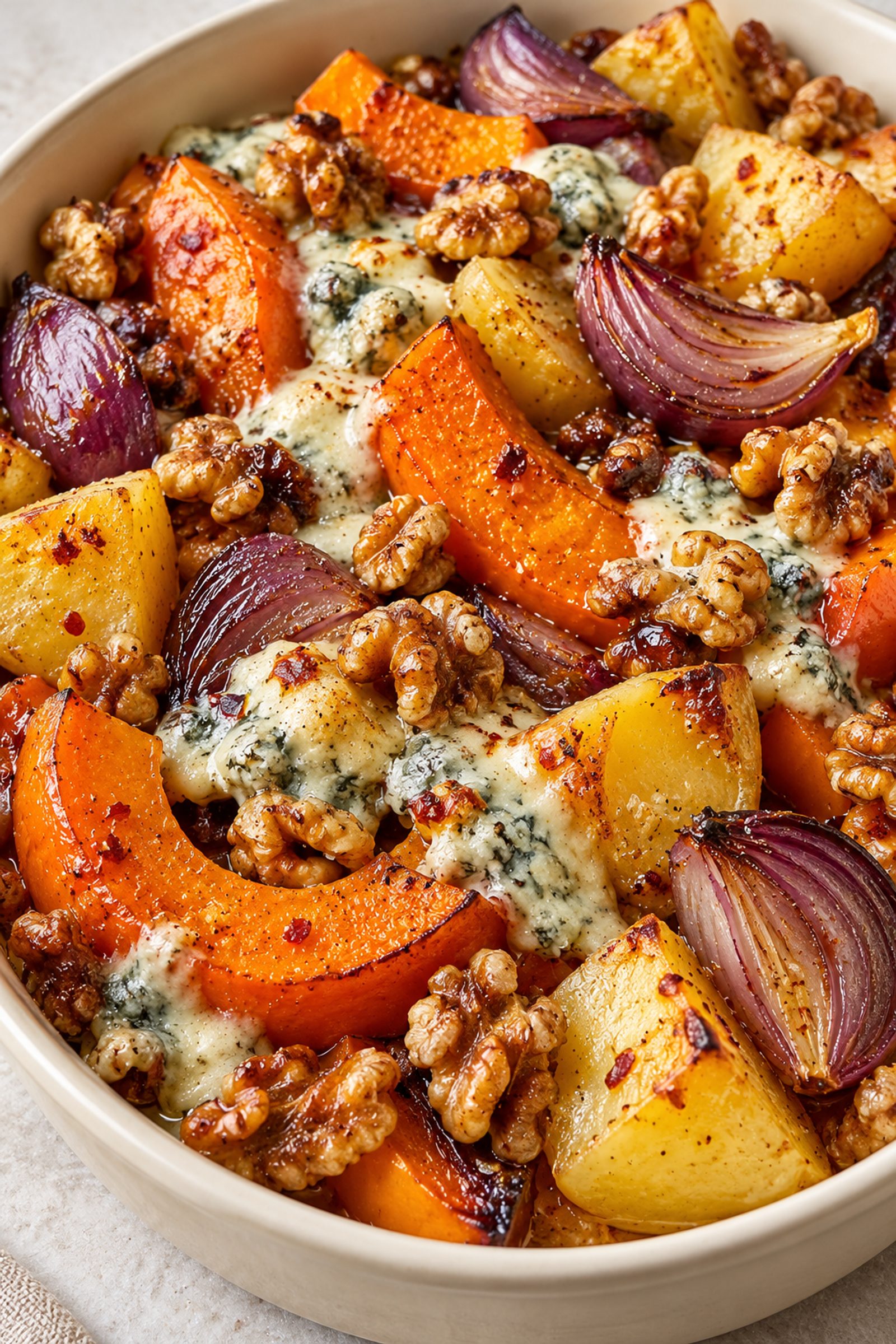 Roasted Pumpkin with Gorgonzola and Walnuts Roasted Pumpkin with Gorgonzola and Walnuts