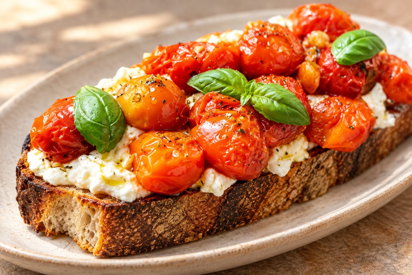 Roasted Tomato & Garlic Burrata Bread