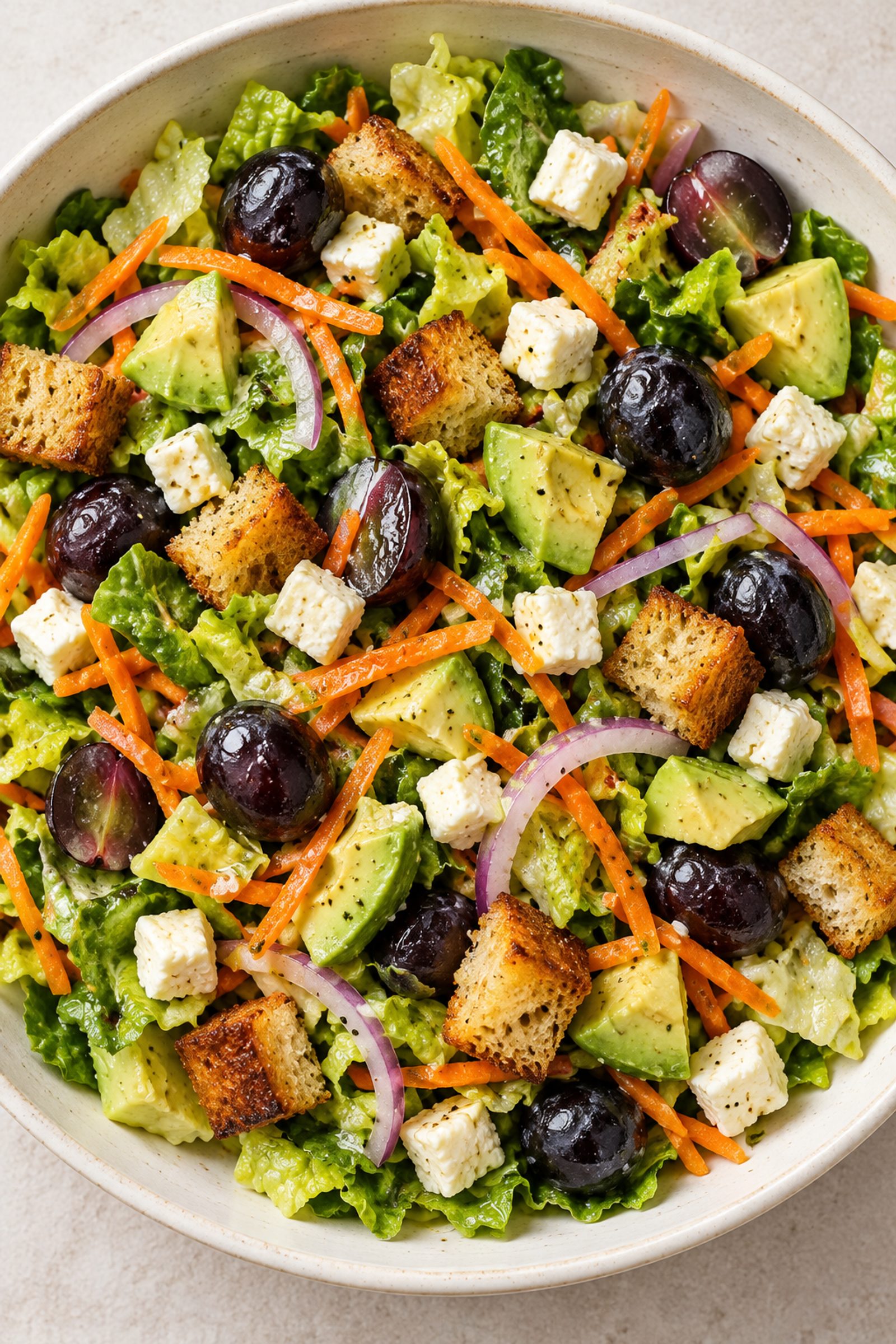 Romaine Salad with Avocado and Feta